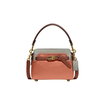 COACH Tate Glove Tanning Handbag, Shoulder Bag, Crossbody Bag Small Size Women's Nude Pink & Gray