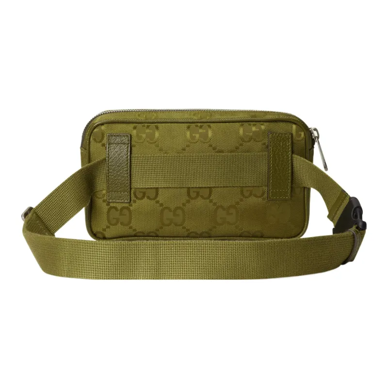 GUCCI Off The Grid Leather Sling Bag Fanny Pack Men's Green-2