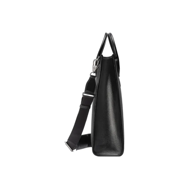 GUCCI GG Retro Series Leather Tote Bag Shopping Bag Shoulder Bag Crossbody Bag Handbag Medium Size Men's Black-3