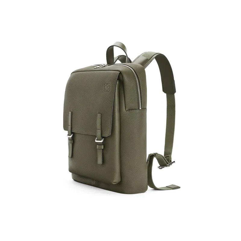 LOEWE Military Calfskin Backpack Men's Khaki Green-1