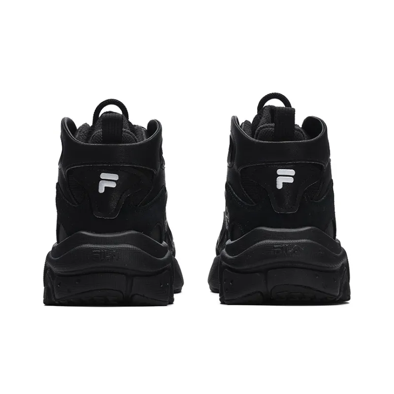 FILA FUSION Raccoon Mid WE Black Periscope Anti Slip Wear Resistant Mid Top Casual Shoes Men's Black-3
