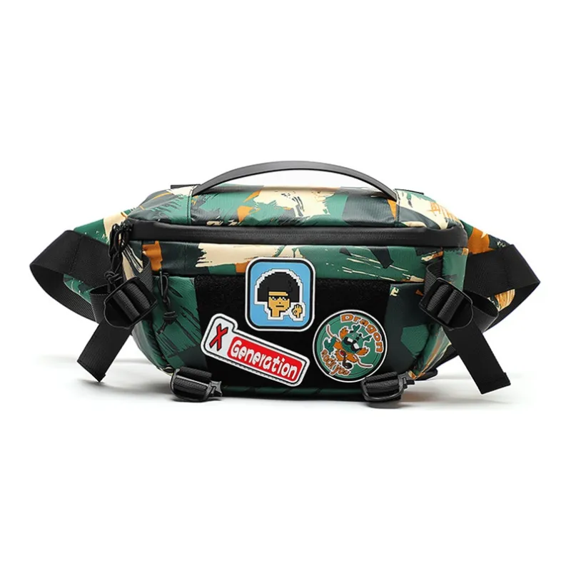 HAWA Polyester Crossbody Bag Shoulder Bag Sling Bag Fanny Pack Medium Size Unisex Black/Camouflage-2