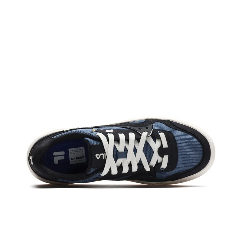 FILA FUSION BANK Anti-Slip And Wear-Resistant Height Increasing Low-Top Skateboard Shoes Men's Legend Blue Flint Stone-2