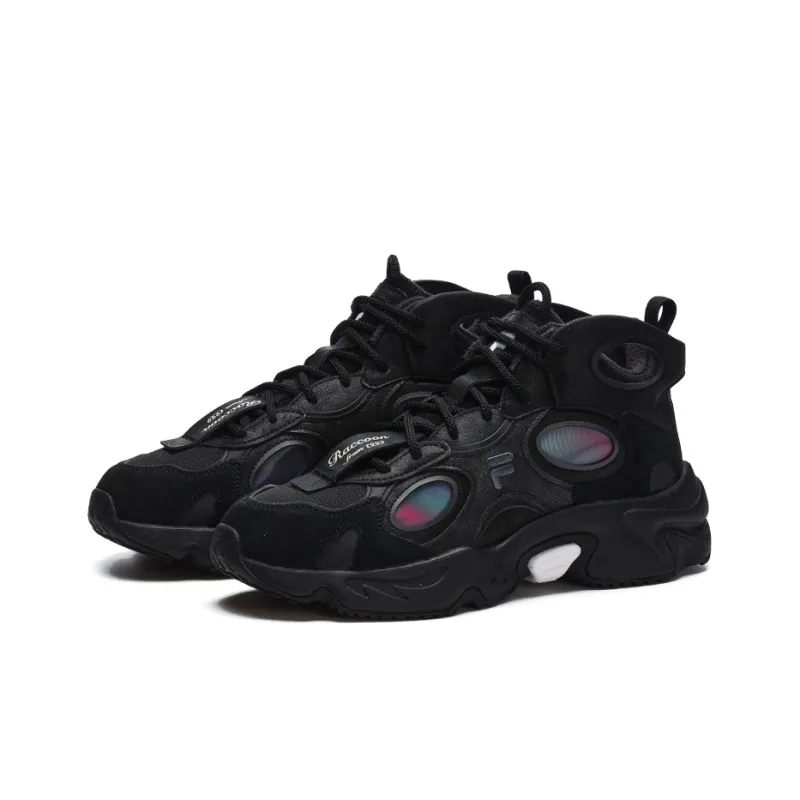 FILA FUSION Raccoon Mid WE Black Periscope Anti Slip Wear Resistant Mid Top Casual Shoes Men's Black-1