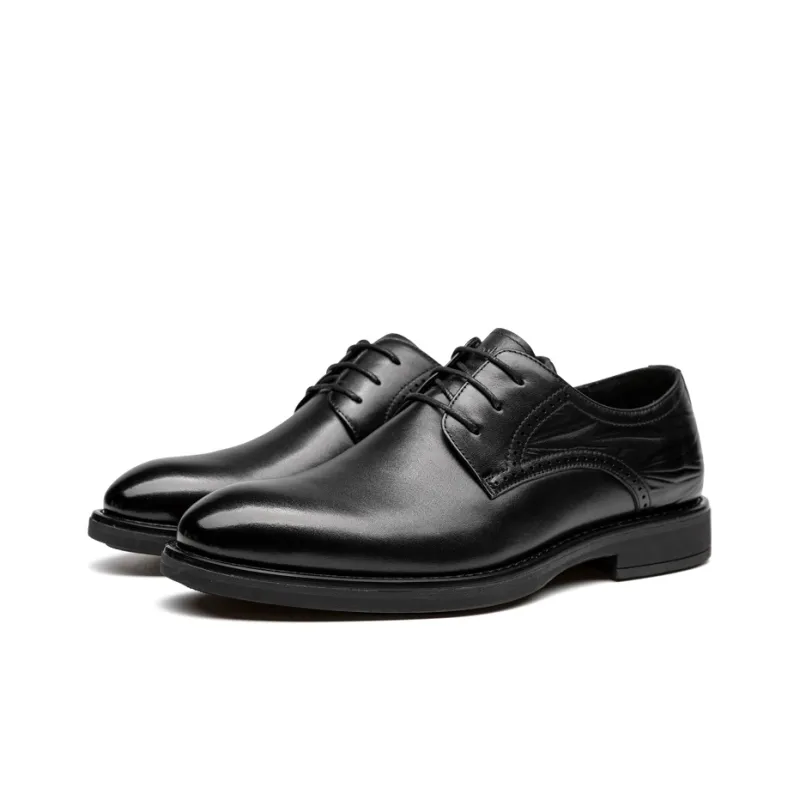 LEAVELAND Business Leather Shoes Men's Black-3