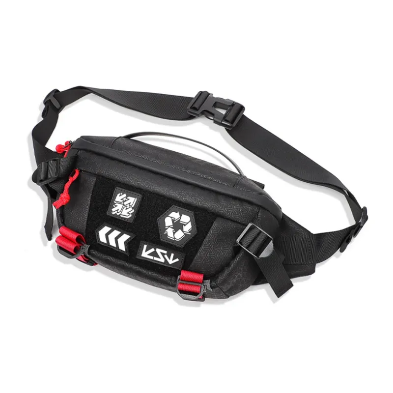 HAWA Polyester Crossbody Bag Shoulder Bag Sling Bag Fanny Pack Medium Size Unisex Black/Camouflage-0