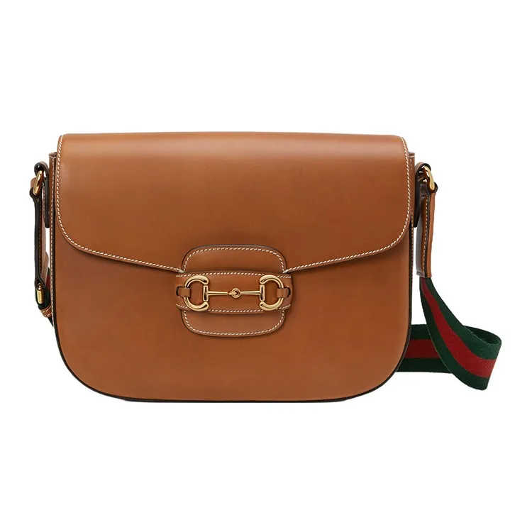 GUCCI Horsebit 1955 Leather Messenger Bag Crossbody Bag Shoulder Bag Men's Brown-0