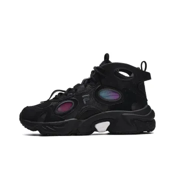 FILA FUSION Raccoon Mid We Anti Slip And Wear Resistant Warm Mid Top Casual Shoes Women's Black Periscope