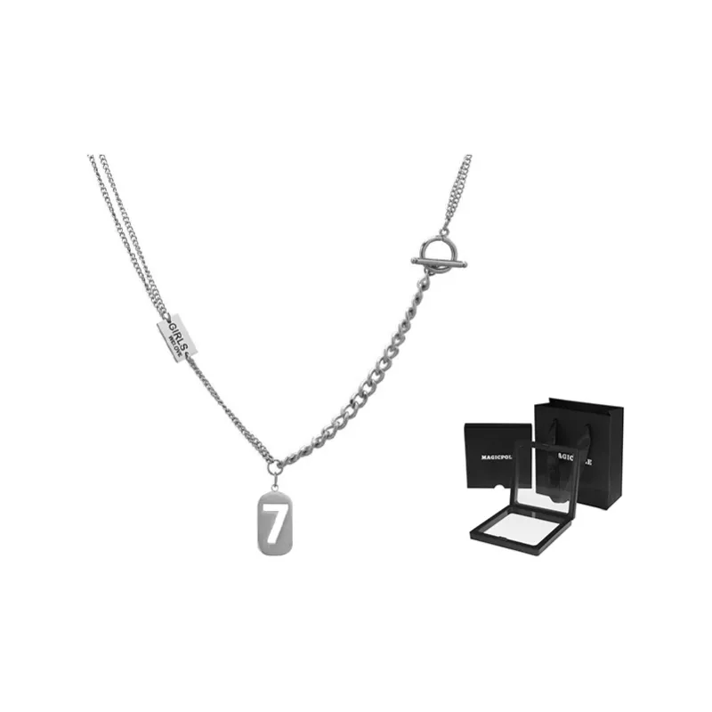 MAGICPOLE Titanium Steel Necklaces Unisex Silver-0