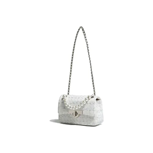 Miss Kung Technical Fabric Women's Brand Crossbody Bag Girl Fall And Winter Versatile Style Small Size Women's White