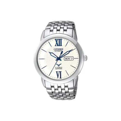 CITIZEN Automatic Mechanical Movement Stainless Steel Strap Watch Men's Watches White Dial