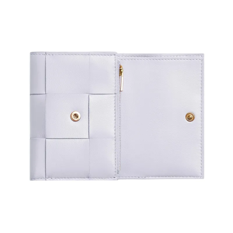 Bottega Veneta Tri Fold Zip Wallet Intreccio Mirth Washed-2