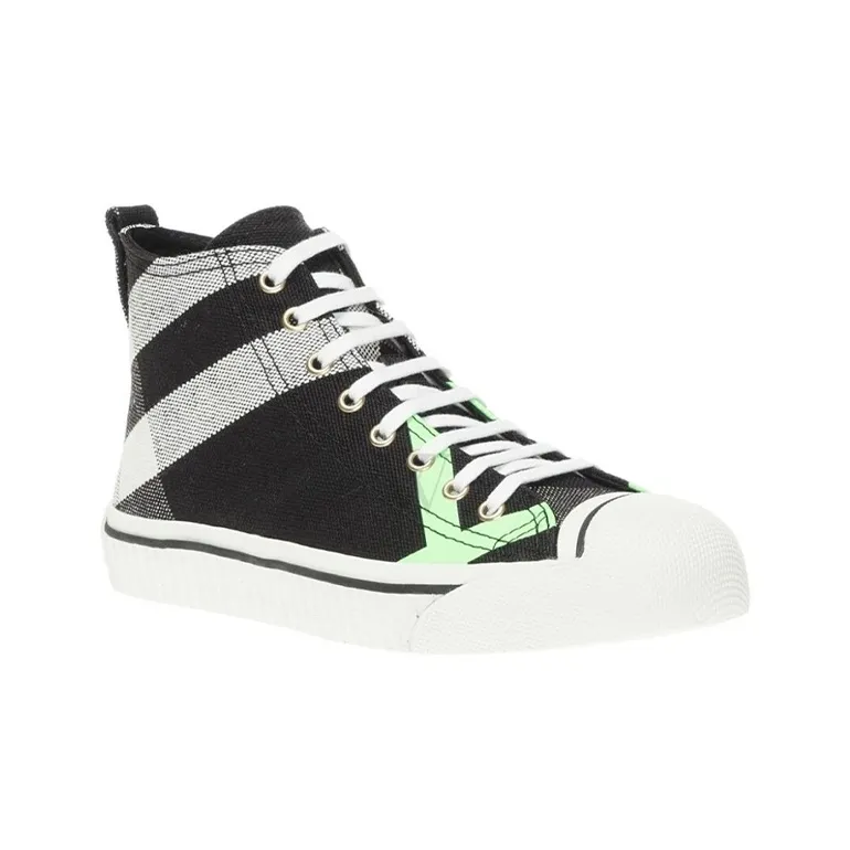 Burberry High Top Stylish Skateboarding Shoes Men's Black-1