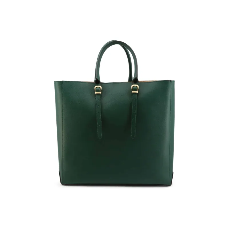 GUESS Leather Tote Bag Shopping Bag Handbag Women's Green-1