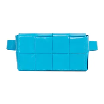 Bottega Veneta Cassette Belt Cow Leather Box Bag Camera Bag Fanny Pack, Crossbody Bag Mini Men's Swimming Pool Blue