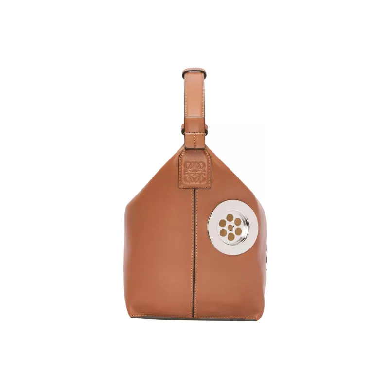 LOEWE Cubi Smooth Cow Leather Handbag Lunch Box Shoulder Bag Crossbody Bag Handbag Women's Brown-1