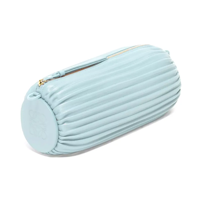 LOEWE Bracelet Pouch In Pleated Pappa Pleated Nappa Aquamarine-1