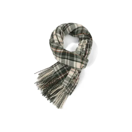 XXOFF Knit Scarves Women's Green Plaid