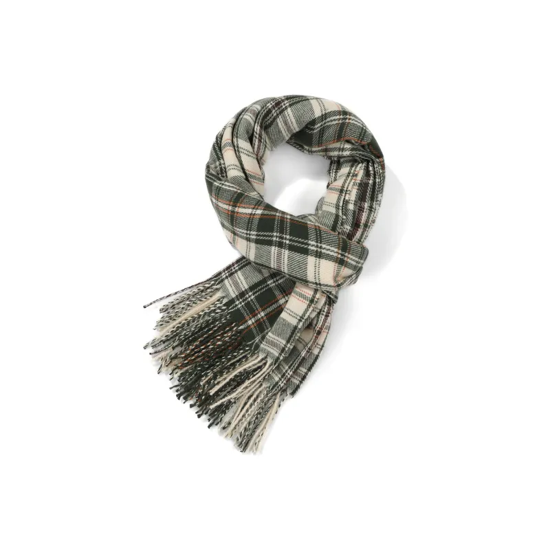 XXOFF Knit Scarves Women's Green Plaid-0