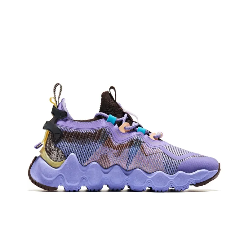 Erke Casual Shoes Women's Low Top Childhood Purple/Brown-1