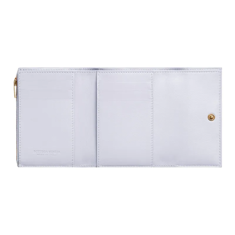 Bottega Veneta Tri Fold Zip Wallet Intreccio Mirth Washed-3