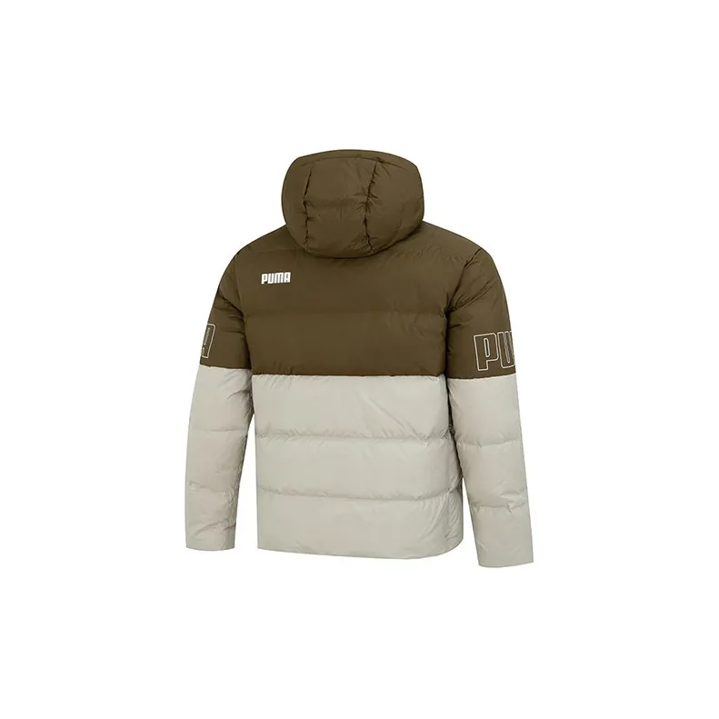 PUMA Power Hooded Down Puffer Down Jacket Men's Army Green-1