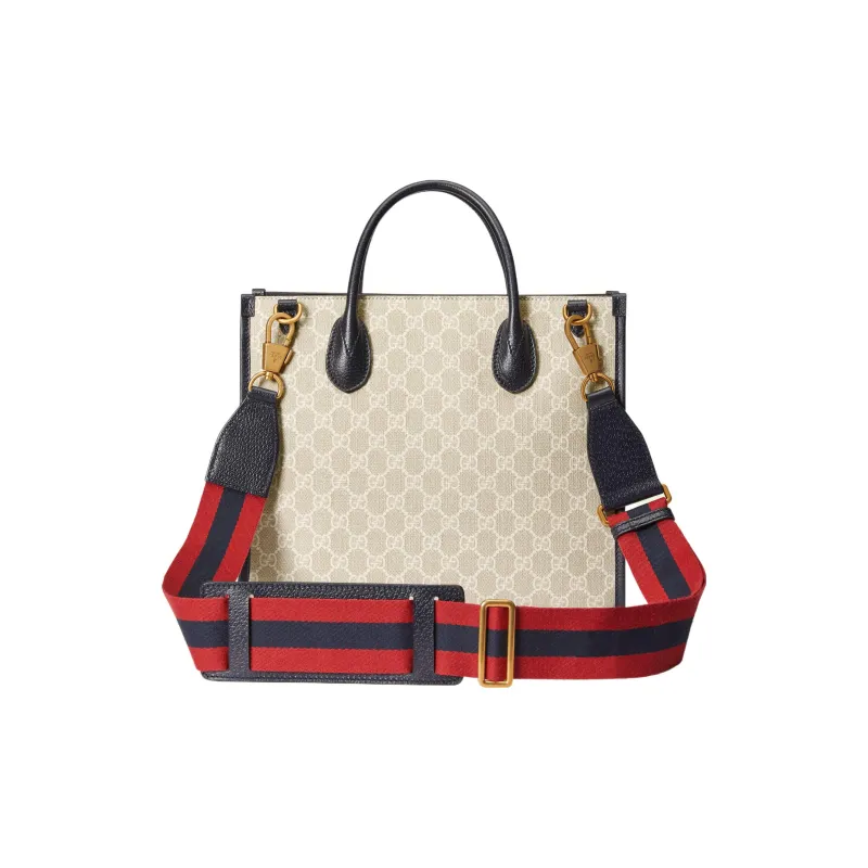 GUCCI Ophidia Canvas With Leather Tote Bag Shopping Bag Shoulder Bag Crossbody Bag Handbag Small Size Men's Beige-1