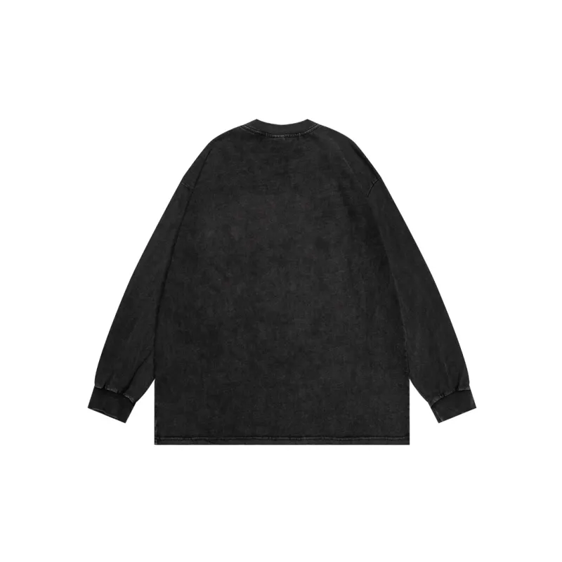 SFTTR Straight Long Sleeved T Shirt Unisex Black-1