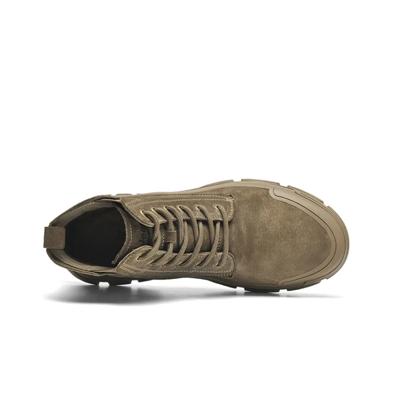 Jeep Cushioned Anti Slip Wear Resistant Water Resistant And Warm High Top Outdoor Boots Outdoor Shoes Unisex Khaki-2