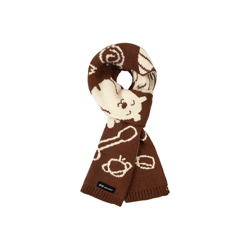 BAIJUAN Knit Scarves Unisex-2