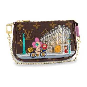 LOUIS VUITTON Mini Pochette Accessoires Vivienne Holiday Monogram Canvas/Pink