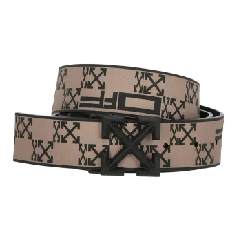 OFF WHITE Double Sided Smooth Buckle Belt Men's Brown