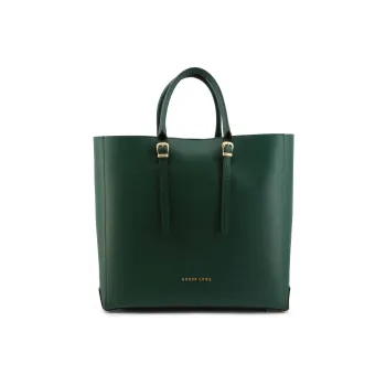 GUESS Leather Tote Bag Shopping Bag Handbag Women's Green