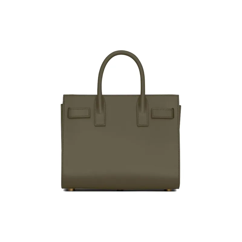 SAINT LAURENT SAC DE JOUR Cow Leather Trunk Bag Shoulder Bag Crossbody Bag Handbag Mini Women's Gray Khaki-2