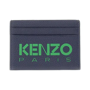 KENZO Leather Card Holder Men's Blue