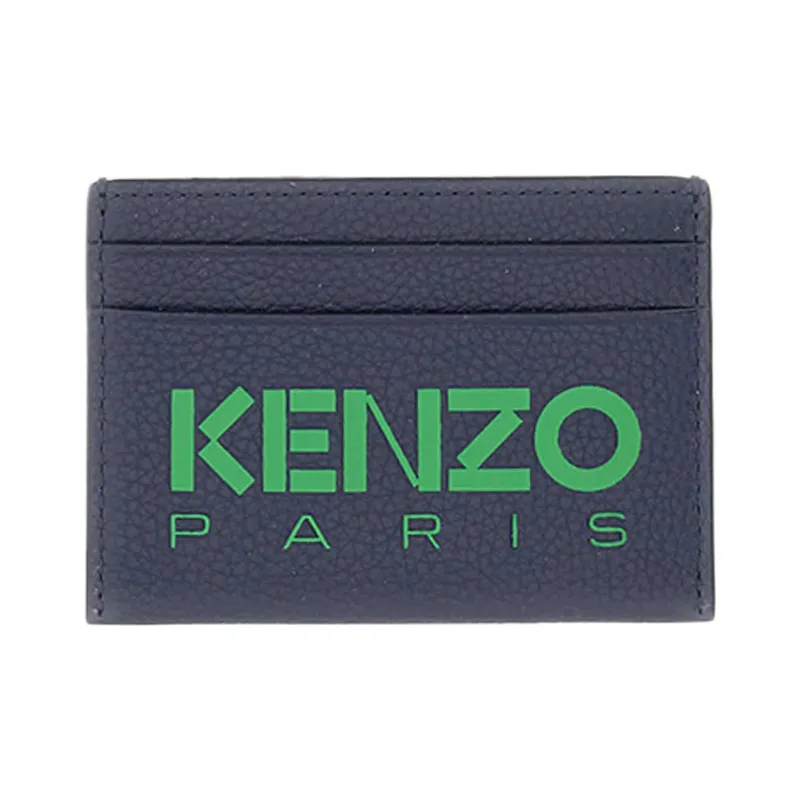 KENZO Leather Card Holder Men's Blue-0