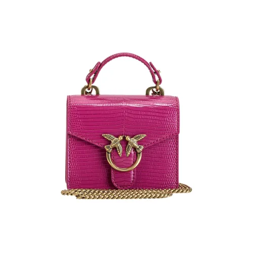 PINKO Cow Leather Flying Bird Swallow Bag Shoulder Bag Crossbody Bag Handbag Regular Women's Dark Pink