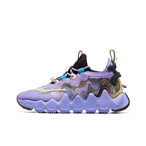 Erke Casual Shoes Women's Low Top Childhood Purple/Brown