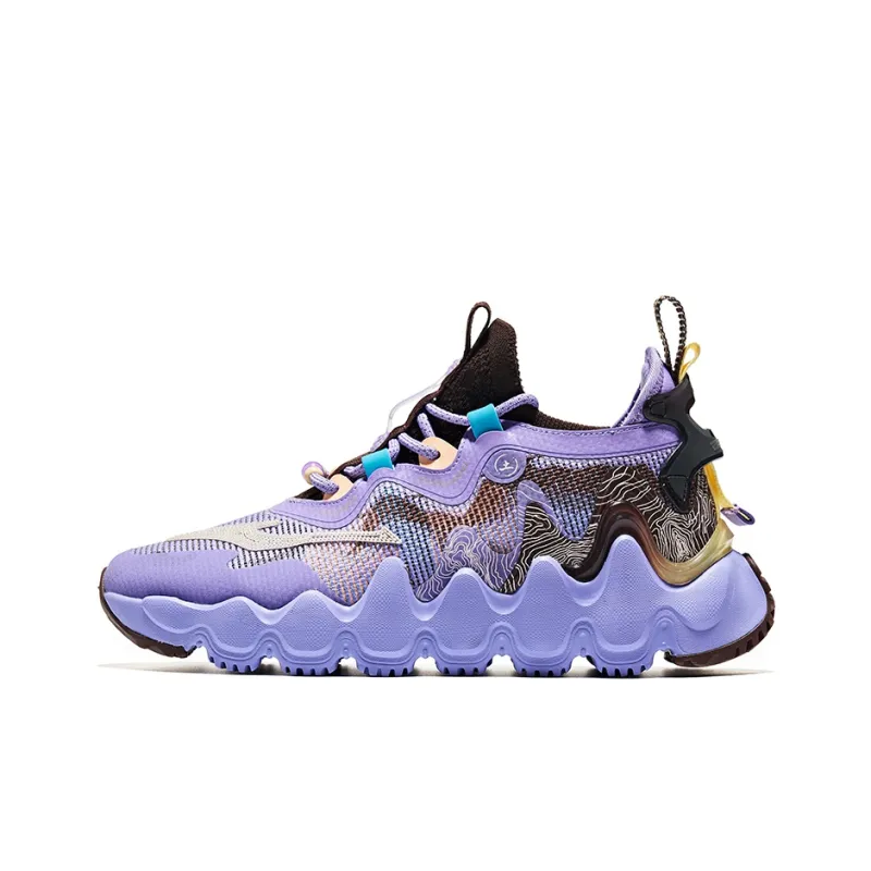 Erke Casual Shoes Women's Low Top Childhood Purple/Brown-0