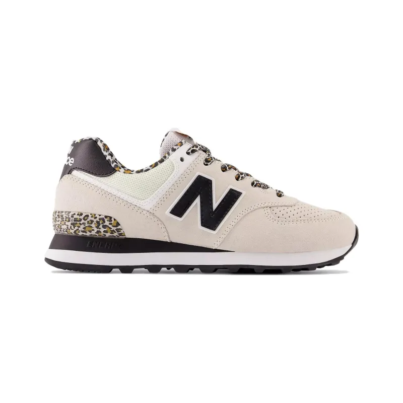 New Balance 574 Leopard Print Grey Black Women's-1
