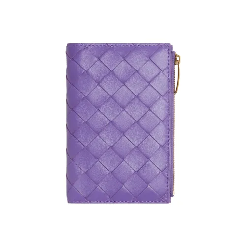 Bottega Veneta Sheepskin Wallet Medium Size Women's Purple
