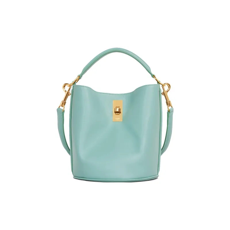 CELINE TEEN BUCKET Smooth Cow Leather Bucket Bag Handbag Shoulder Bag Crossbody Bag Women's Cool Mint Green-0