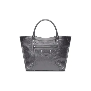 Balenciaga Neo Classic Lambskin Tote Bag Shopping Bag Shoulder Bag Crossbody Bag Handbag Large Size Women's Dark Gray