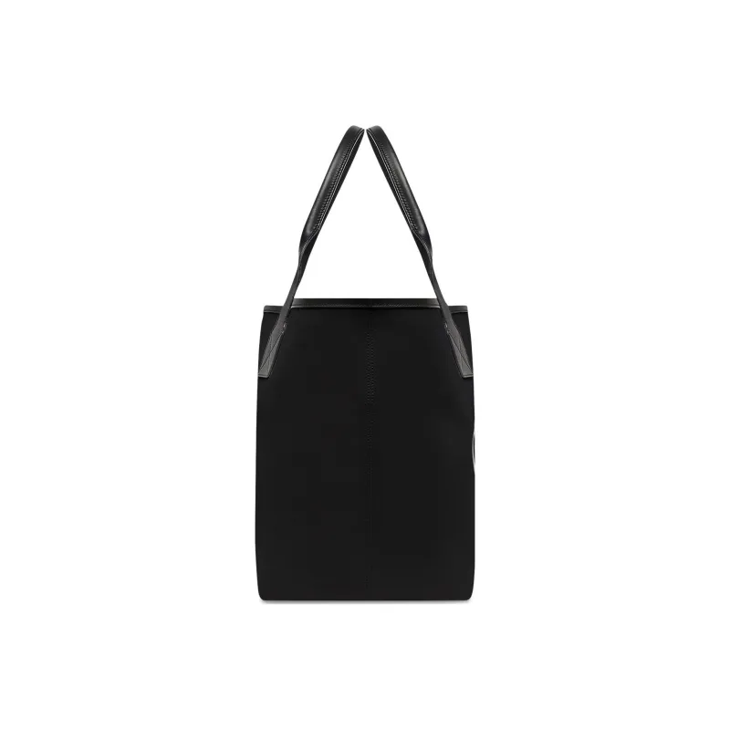 Balenciaga Cow Leather With Cotton Tote Bag Shopping Bag Shoulder Bag Handbag Large Size Women's Black-1