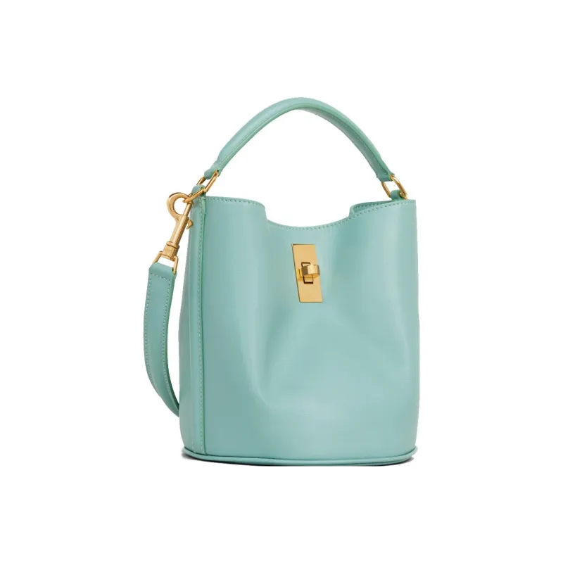 CELINE TEEN BUCKET Smooth Cow Leather Bucket Bag Handbag Shoulder Bag Crossbody Bag Women's Cool Mint Green-1