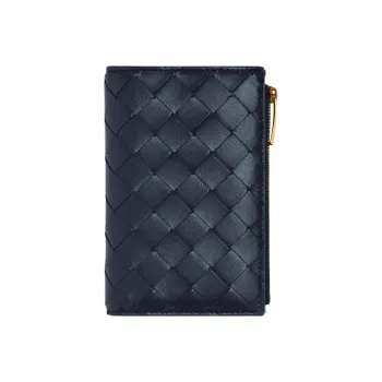Bottega Veneta Sheepskin Wallet Medium Size Women's Space Gray Color