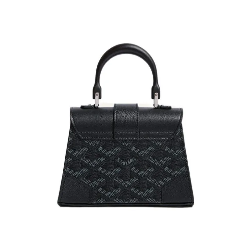 GOYARD Saigon Canvas With Calfskin Shoulder Bag Crossbody Bag Handbag Mini Women's Black-2