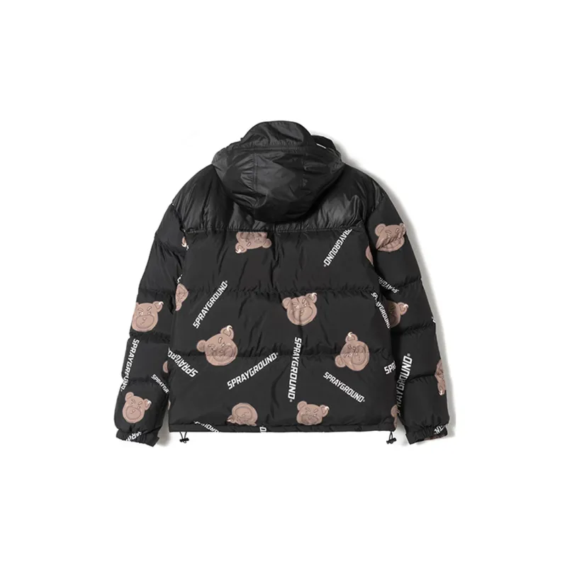 SPRAYGROUND Animal Pattern Stand Collar Loose Fit Thickened Down Jacket Unisex-1