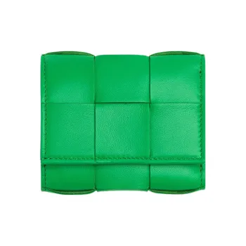 Bottega Veneta Lambskin With Cow Leather Wallet Trumpets Women's Green