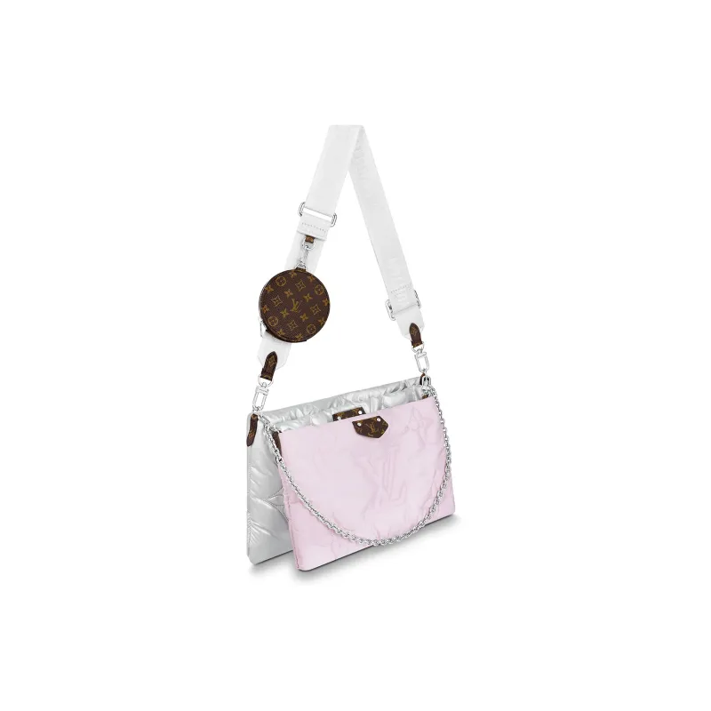 LOUIS VUITTON Maxi Multi Pochette Accessoires Silver/Pale Pink-1